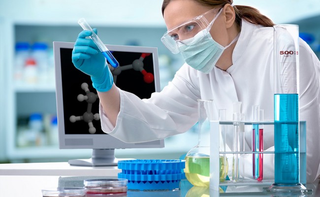 Scientist working at the laboratory